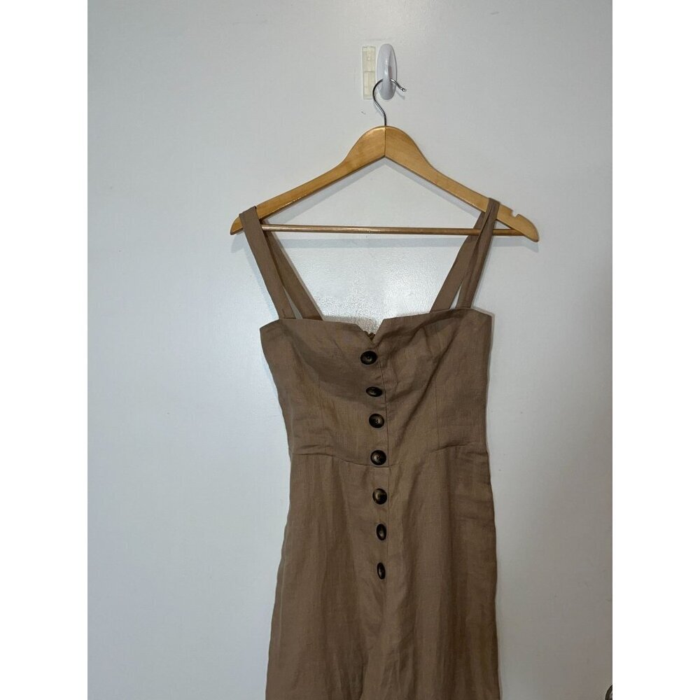 Reformation Torta Linen Jumpsuit in Sand Beige 33599 Size 0 Womens - Picture 6 of 13